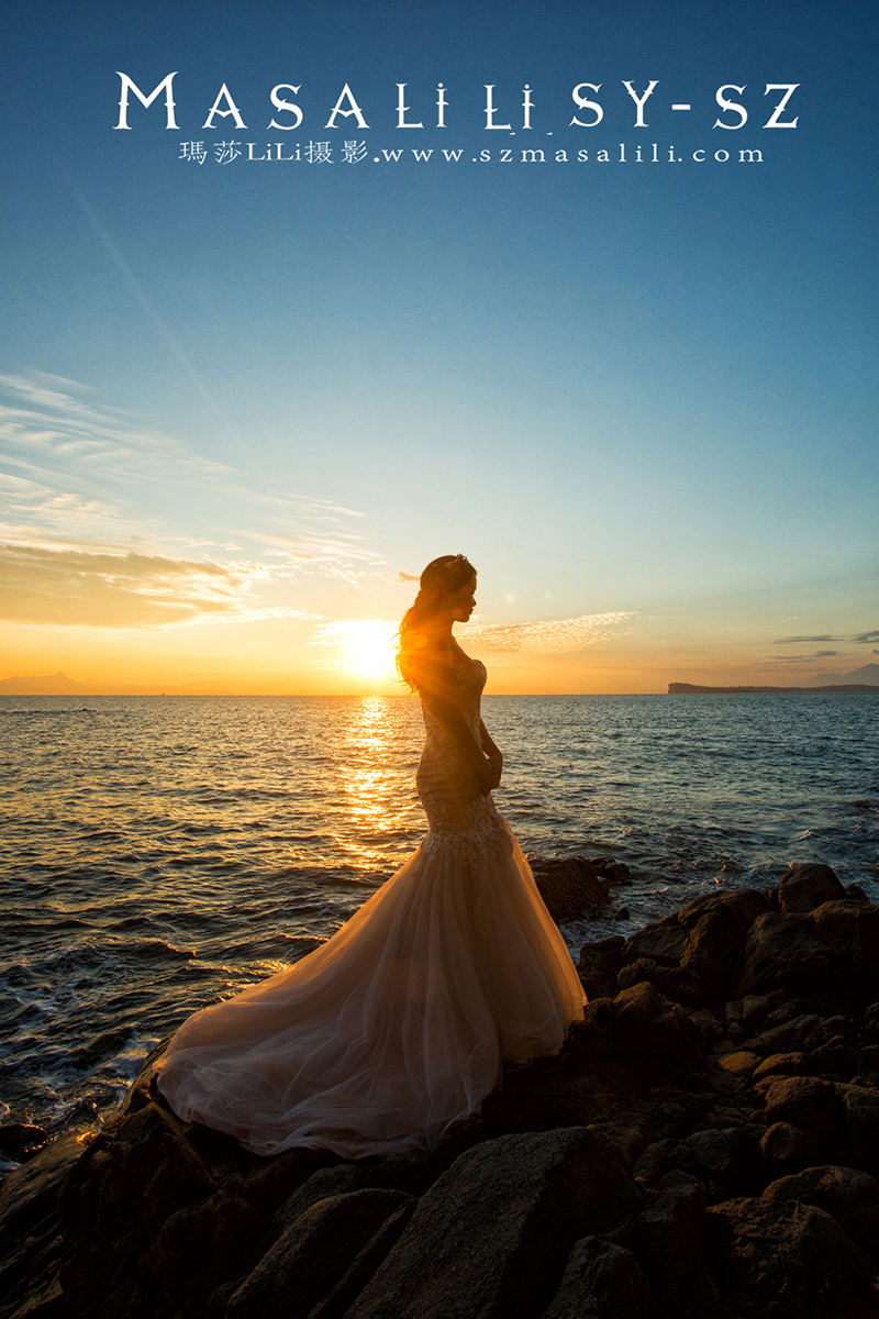 刘先生&刘小姐幸福浪漫海景婚纱照深圳最美夕阳婚纱照拍摄地玛莎莉莉出品客照分享