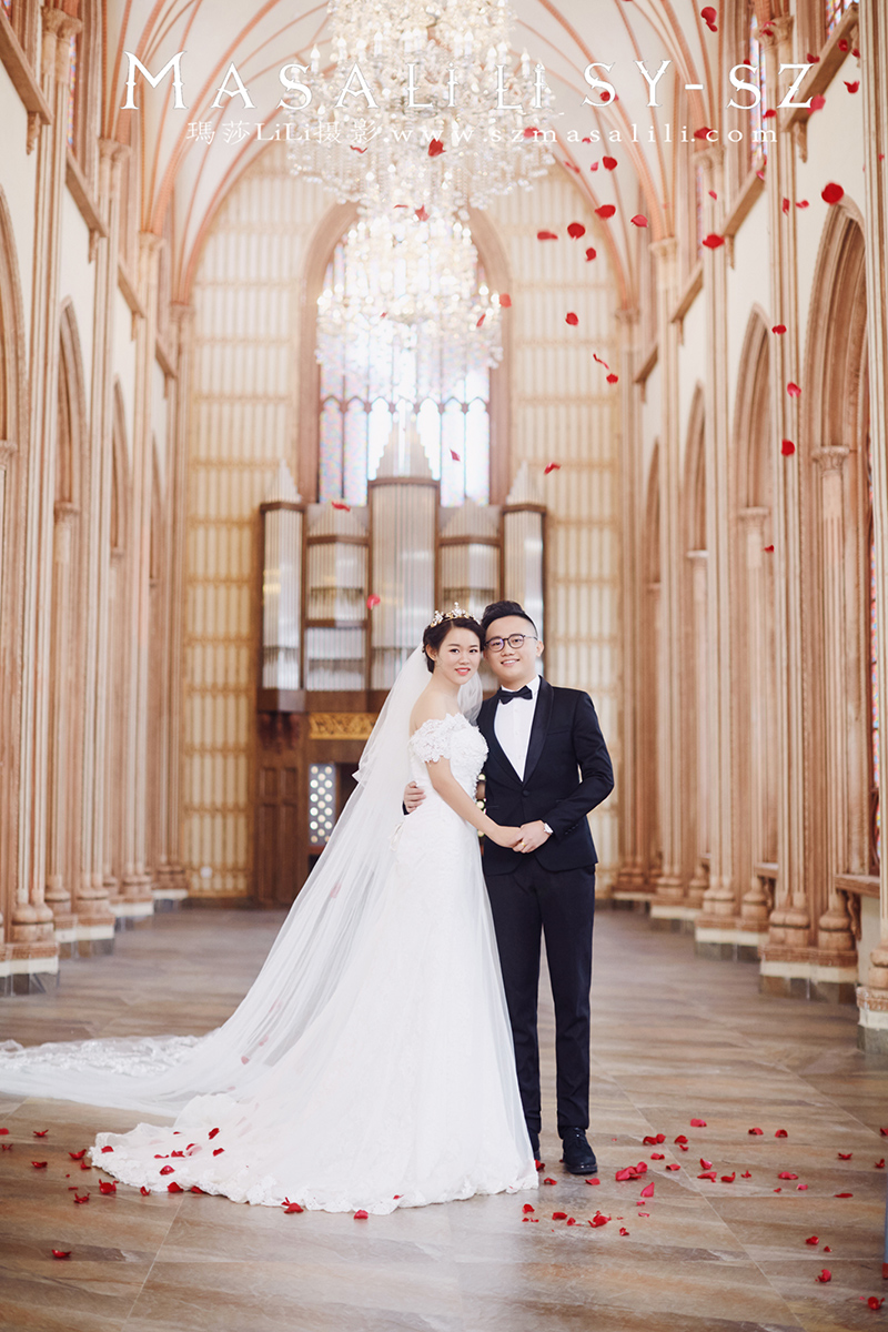 刘先生&刘小姐夫妇浪漫婚纱照欧式城堡建筑海景婚纱照深圳婚纱摄影玛莎lili出品