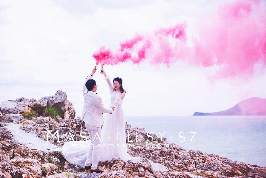 陈先生&费小姐夫妇浪漫海景婚纱照                                          深圳婚纱摄影工作室玛莎莉莉出品