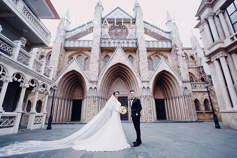 刘先生&刘小姐夫妇浪漫婚纱照欧式城堡建筑海景婚纱照深圳婚纱摄影玛莎lili出品