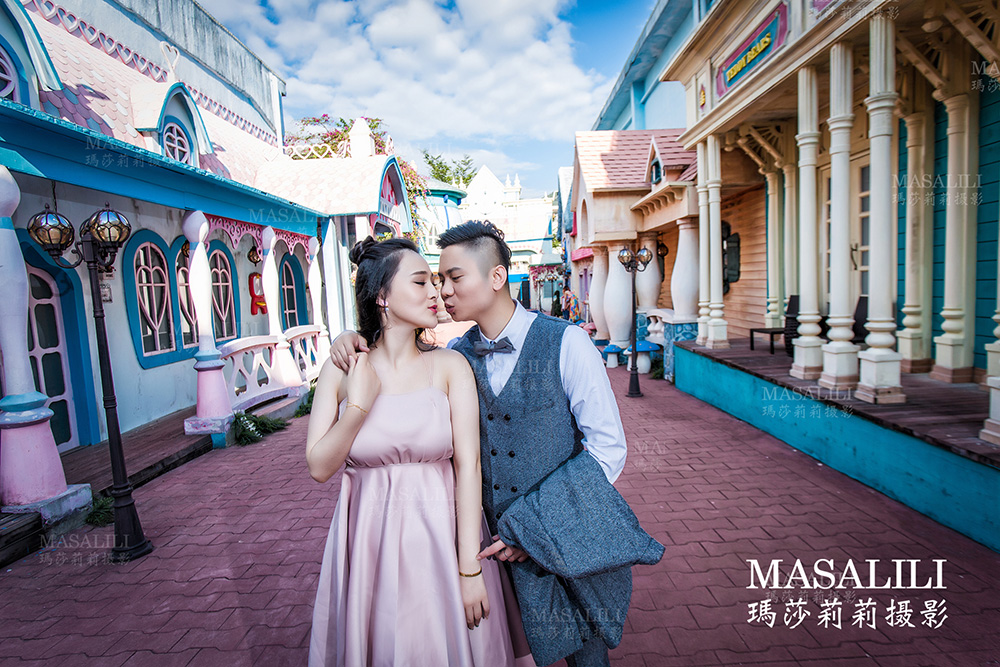丁先生&井小姐夫妇浪漫婚纱照深圳玫瑰小镇拍摄基地