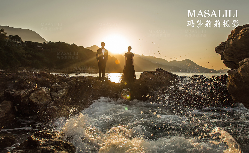 徐刚&王芳幸福婚纱照/海角七号线路夕阳婚纱照