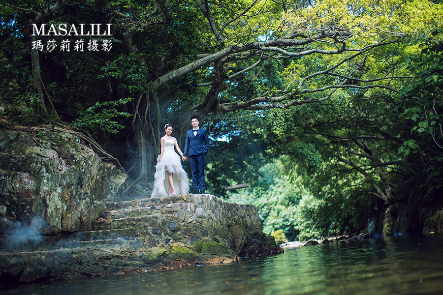 刘先生 &刘小姐夫妇 鱼美人海滩婚纱照天涯海角系列