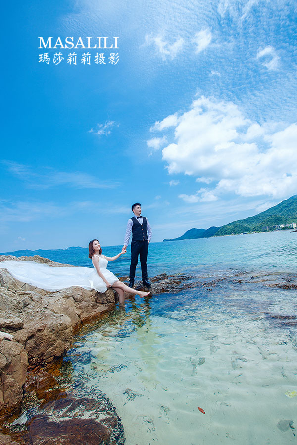 刘先生 &刘小姐夫妇 鱼美人海滩婚纱照天涯海角系列