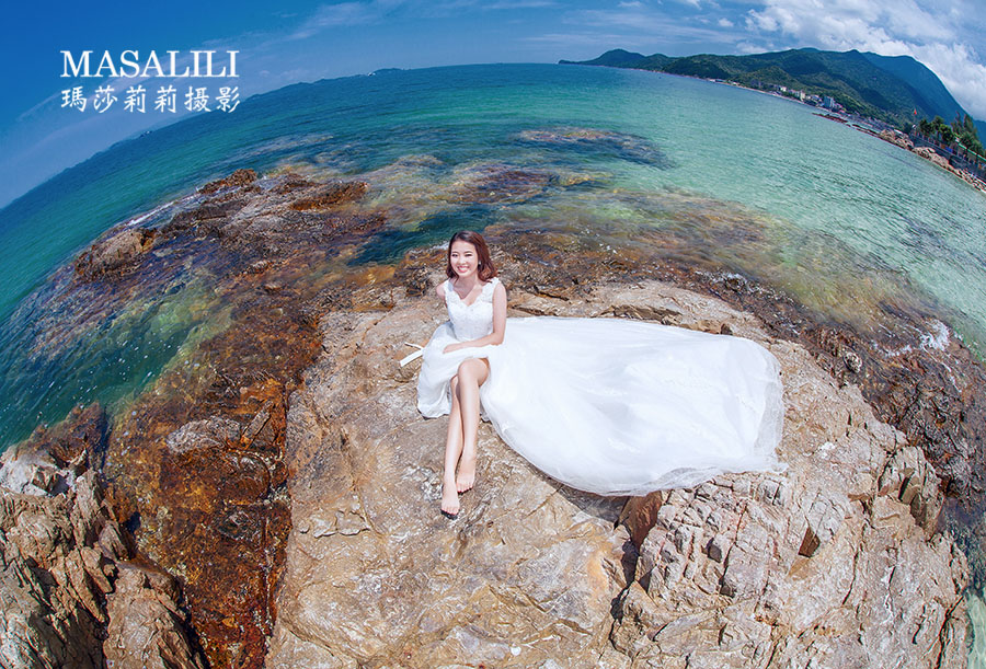 刘先生 &刘小姐夫妇 鱼美人海滩婚纱照天涯海角系列