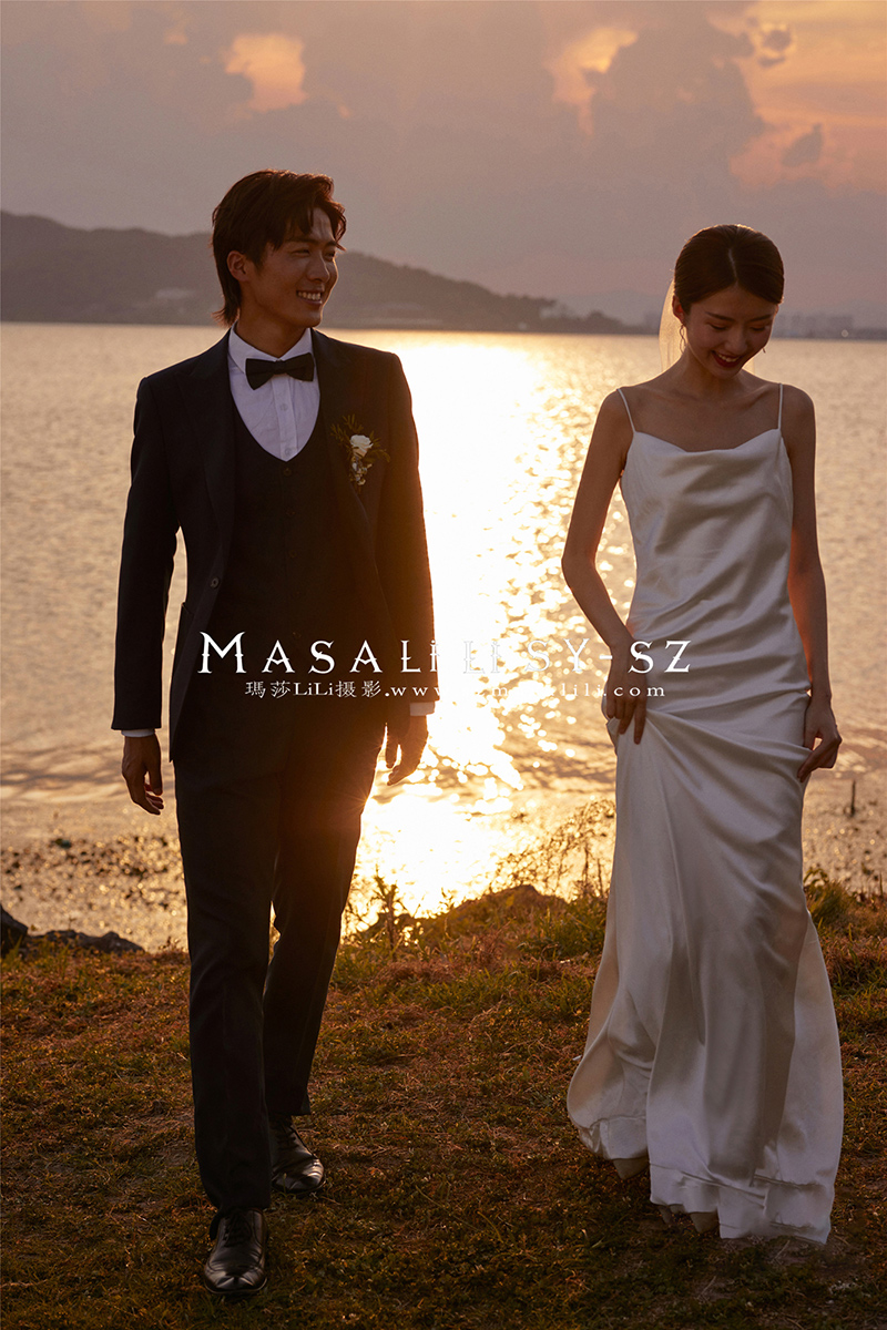 秦先生&范小姐夫妇深圳海景夕阳婚纱照