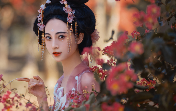刘小姐仙湖公园紫薇花                   深圳外景写真