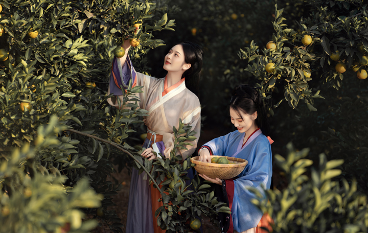 橘子园汉服闺蜜照                   深圳汉服写真